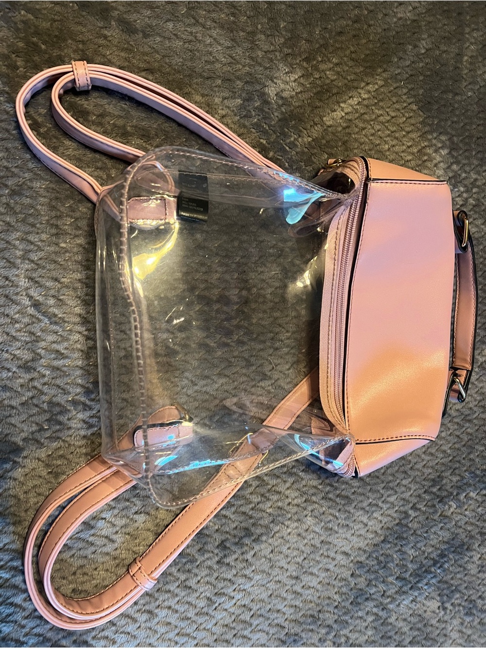Clear Pink Trim Backpack